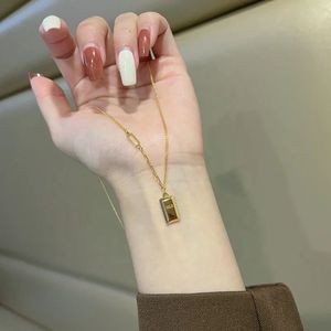 Xinfly Trendy Pure Real <b>24K</b> Yellow 999 <b>Gold</b> Rich Brick Pendant Couple Necklace Fine Jewelry Set for Women and Men - Product Image 3