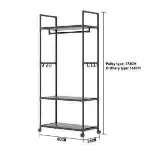 Floor-standing <strong>Simple</strong> Multifunctional Carbon Steel Eco Friendly <strong>Modern</strong> Coat Rack Storage <strong>Shelf</strong> Household Dormitory Clothes - Product Image 2