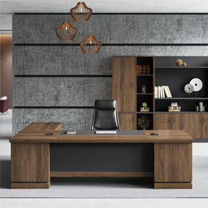 โต๊ะทำงานระดับไฮเอนด์ เฟอร์นิเจอร์สำนักงานทันสมัย โต๊ะทำงานไม้สำหรับบ้าน โต๊ะทำงานหรูหราทันสมัย โต๊ะทำงานรูปตัวแอล - Product Image 1