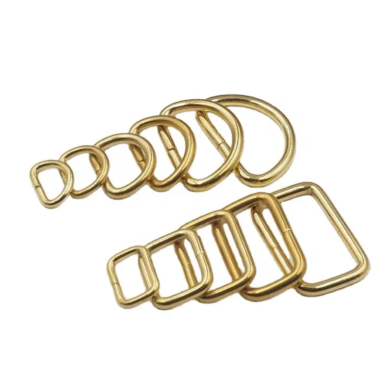 Leather Bag Strap Solid Brass D Shape Ring metal brass D ring with seams