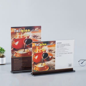 新着モダンT字型ウェディング広告八角形プルアウト縦型プラスチック製サインホルダーディスプレイラック100x150mm - Product Image 4