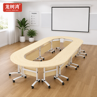 Table de formation 120 cm pliable, démontable, modulaire, bureau de travail rotatif avec roulettes, applicable aux salles de conférence