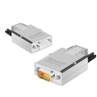 Connecteur VGA sans soudure, mâle, 3 rangées, 15 broches, prise 3-6/9, interface VGA, coque métallique sans soudure