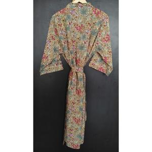 Vestido de Playa Vintage de Talla Grande, 100% Algodón, Estampado Floral, Suave y Cómodo, Largo hasta la Rodilla, Estilo Bata, para Verano - Product Image 3