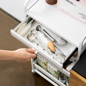 Chariot <span class=keywords><strong>de</strong></span> rangement utilitaire <span class=keywords><strong>de</strong></span> cuisine à 3 niveaux blanc avec roulettes pour légumes, salle <span class=keywords><strong>de</strong></span> bain, <span class=keywords><strong>salon</strong></span> <span class=keywords><strong>de</strong></span> beauté, présentoir - Product Image 3