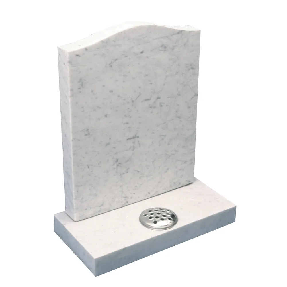 Samistone Bianco Carrara Marmer Rechtop Grafsteen Met Base Wit Grafsteen Nieuw-zeeland Grafsteen Blank Marmer Grafsteen