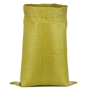 Ventes à bas prix sacs en plastique de maïs grain tissé jaune pp sac à ordures pour la construction matière première pp tissé maïs grain sacs
