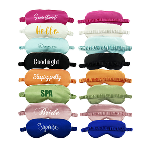 OEM di lusso in morbido raso di seta maschera per gli occhi per le donne vendita calda Logo personalizzato colori 135 alla moda maschere per gli occhi con fascia <span class=keywords><strong>elastica</strong></span> - Product Image 4