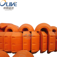 Flotteur haute densité HDPE MDPE pour tuyau de dragage flottant en mer, flotteur de bouée marine pour tuyaux PVC