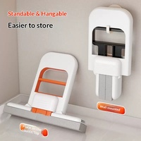 Mini serpillière multifonctionnelle en éponge absorbante avec manche télescopique pour usage domestique, conception sans lavage, taux de déshydratation élevé