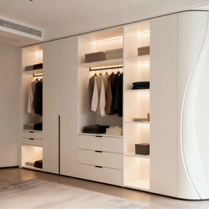 ตู้เสื้อผ้าสไตล์มินิมอลแบบปรับแต่งได้ทันสมัยพร้อมไฟ LED ภายในสามารถออกแบบมาเพื่อใช้ในห้องนอนโรงแรมและวิลล่า - Product Image 3