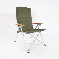 Chaise de camping pliable réglable en alliage d'aluminium, dossier haut, avec accoudoirs, portable, pour pêche, loisirs, plage, style moderne et minimaliste, Chine