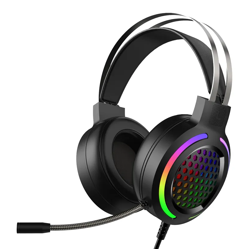 Custom designed FV-G99 wired glow gaming headset noise-canceling music computer headphone with mic