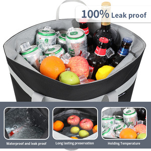 Bolsa de mano térmica aislada de gran capacidad, bolsa de compras de viaje de Picnic ecológica para almacenamiento de Pizza Ice - Product Image 5