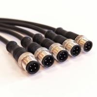 مجموعة كابلات M12 من الذكور إلى الإناث Ip67 Ip68 للماء مخصص 3 5 6 12 17 دبوس مستشعر M12 4 دبوس 8 دبوس موصل كابل M12