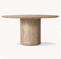 Table à manger ronde moderne en bois massif RH CIRO pour restaurant, villa, hôtel, mobilier