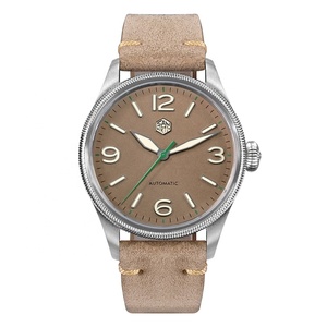 Reloj Mecánico Automático <span class=keywords><strong>San</strong></span> <span class=keywords><strong>Martin</strong></span> de Acero Inoxidable para Hombre con Logotipo Personalizado, Correa de Cuero, Impermeable y de Negocios - Product Image 2