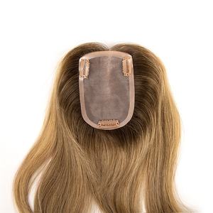 Topper en dentelle mono 3x6 noué à la main, cheveux humains européens coiffés, postiche à raie naturelle - Product Image 2