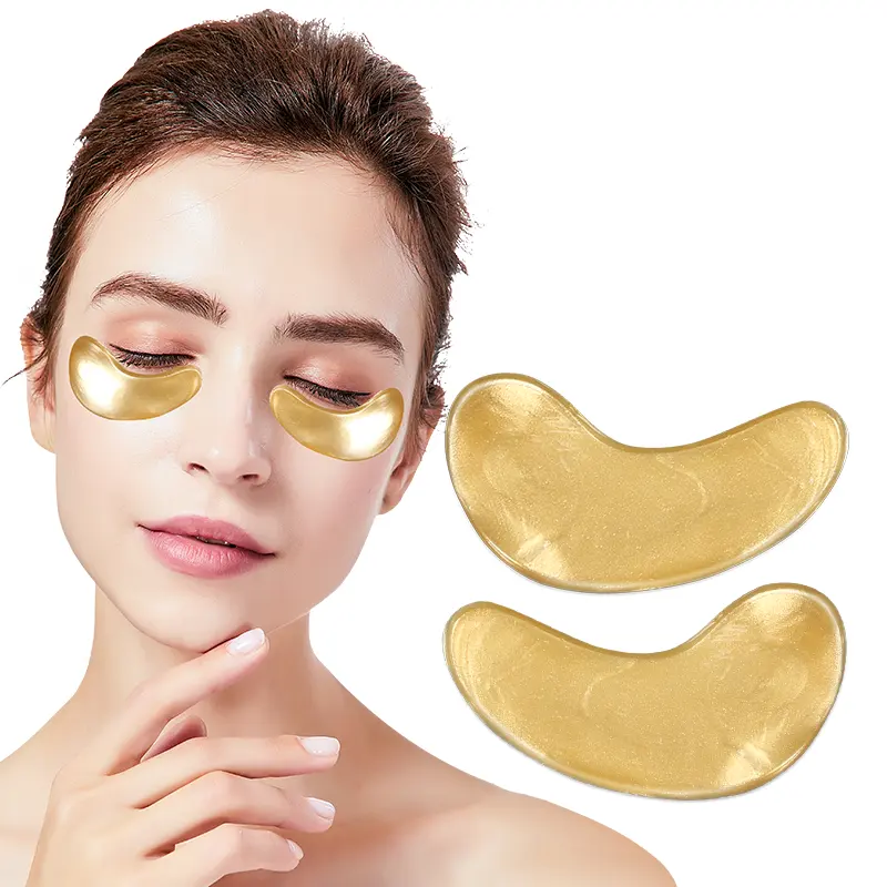 Oem Odm White Moisturizing Hydrogel Gold Collagen Crystal 24k Golden Under Eye Mask patch per occhi solubili