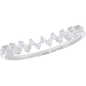 KEEVA JEWELS Oro Blanco de 10K 0.12Ct Diamante cultivado en laboratorio Zig Zag Banda Apilable Tamaño 8,5 Color DE LA F-G VS Claridad - Product Image 2