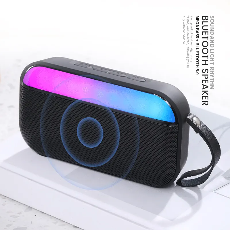 Mais recente Design Home Party Mini Pequeno Speaker Bs-56d Bt Alto-falante Portátil Sem Fio Com Rádio Fm Subwoofer Baixo Led Rgb Night Light