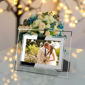 <b>5x7</b>" Glass Photo <b>Frame</b> with Sparkling Crystal Border Customized Color & Eco-Friendly Design for Home Decor - Product Image 3
