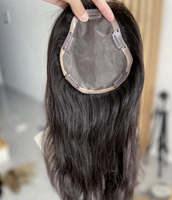 Topper de cheveux noirs de 12 pouces 6x6 Mono Base séparation gratuite poids léger 100% densité Premium véritable pince à cheveux humains dans les Toppers pour les femmes