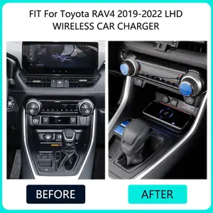 Support de téléphone sans fil Qi 1.2 à charge rapide pour tableau de bord de voiture Icreative Toyota Rav4 LHD 2019-2022, modification intérieure - Product Image 2