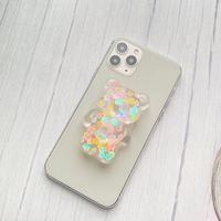 Support de Smartphone de Bureau Ours Réglable Griptok PC Prise de Téléphone Portable avec Accessoire Mobile en Résine de Fleur