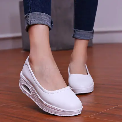 XEY020 Sepatu Medis Wanita, Sepatu Seragam Kerja Warna Putih Nyaman