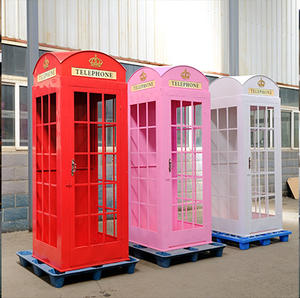 WOWORK Cabine téléphonique vintage en métal de style britannique, cabine photo amovible et détachable, toile de fond pour événements et boutiques - Product Image 3
