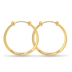 Krea X Glmud X Paqe Orecchini a cerchio dorati in lega di zinco Gioielli classici unisex alla moda E4432 - Product Image 1