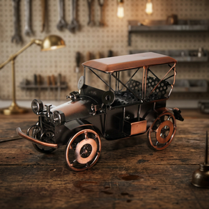 NIRMALA HANDICRAFTS Handcrafted Modern Metal Jeep <b>Model</b> <b>Car</b> Sculpture | Antique Copper Finish Rectangle Iron Home Decor Tabletop - Product Image 3