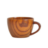 Mug à café en bois de jujube massif avec poignée ergonomique, capacité de 300 ml, tasse à eau isolée anti-brûlure pour le bureau et la maison