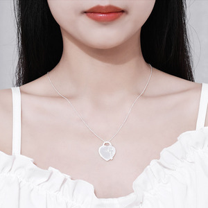 <strong>High</strong>-<strong>End</strong> Women's Charm Necklace with Heart-Shaped Pendant Trendy Link Chain <strong>Jewelry</strong> for Parties Gifts Anniversaries - Product Image 4
