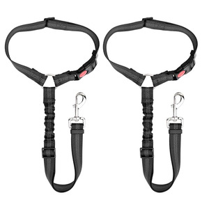 ペットカーシートベルト調節可能な子犬犬の安全シートベルト反射弾性バンジーコネクト犬のハーネス車の旅行で毎日使用 - Product Image 1