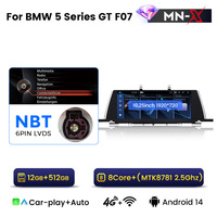 Navifly MNX layar sentuh Android BMW, layar sentuh 10.25 inci 12 + 512GB untuk BMW 5 Series GT F07 dengan Play Auto 4G LTE