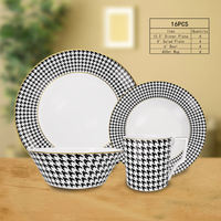 Offre Spéciale vaisselle de style occidental moderne assiettes à steak en céramique noir et blanc vaisselle domestique à usage commercial