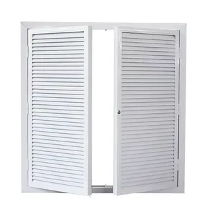 Liga de alumínio dupla porta persianas obturador porta do armário ventilação