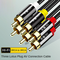 Câble audio-vidéo en alliage à trois connecteurs RCA (Lotus Head) pour lecteur DVD, connexion VCD et boîtier TV, avec blindage métallique