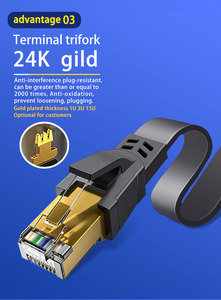 Cable Ethernet Plano Cat8 RJ45 de 40 Gbps, Cable de Red para Juegos de Alta Velocidad, Cable de Conexión LAN Ultrafino para Oficina en Casa - Product Image 2