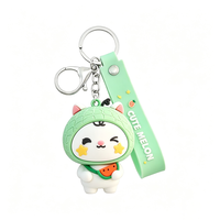 Porte-clés en caoutchouc PVC 3D personnalisés avec lettres miniatures, design de dessin animé, mignons, légers, durables, logo personnalisé, impression UV, boîte promotionnelle