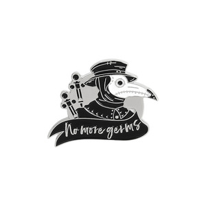 Pin de solapa personalizado de metal chapado en oro rosa con esmalte duro y suave, diseño de Doctor de la Peste - Product Image 3