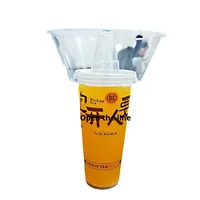 Marmite en plastique jetable à paroi unique 90mm épaissie et tasses Oden à la mode fruits frits petit pain boisson froide Steak porte-gobelet bol