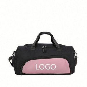 Sac de sport en polyester imperméable à grande capacité avec motif géométrique, fermeture éclair et fermoir, personnalisable avec logo, unisexe, léger, pour voyage - Product Image 5