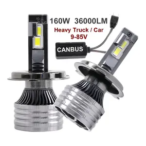 슈퍼 밝은 80V 대형 트럭 전구 36000 루멘 160w Canbus Led H7 H4, 9005 9006 H11 H7 H4 자동차 Led 자동 헤드 라이트