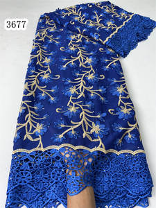 3677 nigérian dubaï autriche coton cristaux brodé dentelle tissu 3DFlower africain suisse Voile dentelle tissu pour élégant <span class=keywords><strong>Dr</strong></span> - Product Image 3