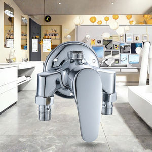 Robinets modernes contemporains chromés en laiton poli avec poignée unique pour robinets <span class=keywords><strong>de</strong></span> lavabo et douche incurvés - Product Image 2