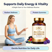Gummies Protéinés SYC BIO aux Baies Mixtes – Formule de Soutien Quotidien au Bien-être – 60 Unités 180g – Prix Usine – Marque Privée OEM