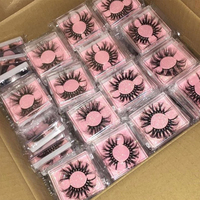 Paire de cils 3D en vision, longs et épais, 5D, 25mm, faux cils artificiels faits à la main, maquillage pour les yeux